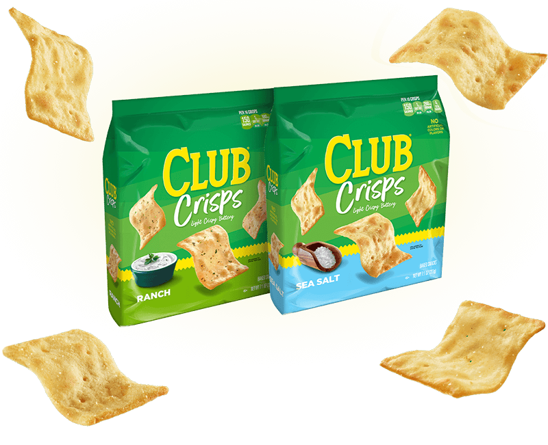 Club Crackers boxes surrounded by cracker pieces